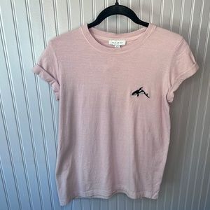 NWT - TOPSHOP LIGHT PINK TOP WITH KILLER WHALE - SIZE MED